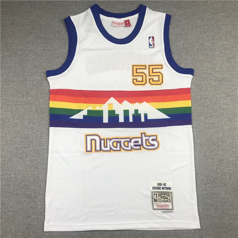 Men Denver Nuggets #55 Mutombo White Best mesh 2021 NBA Jersey